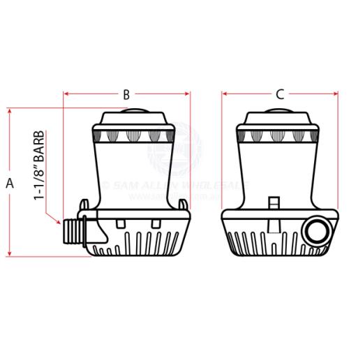 Shurflo large submersible bilge pumps 1500/2000/GPH