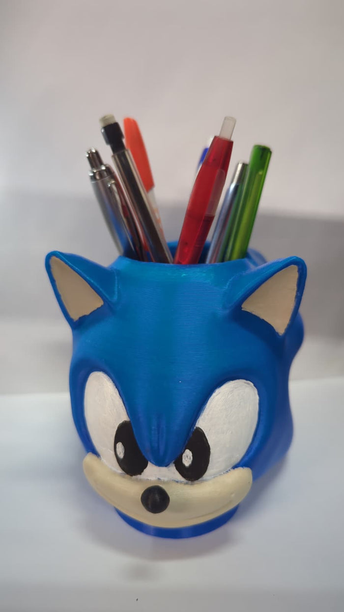 Sonic the Hedgehog Pencil Holder – Hand-Painted Desk Organizer