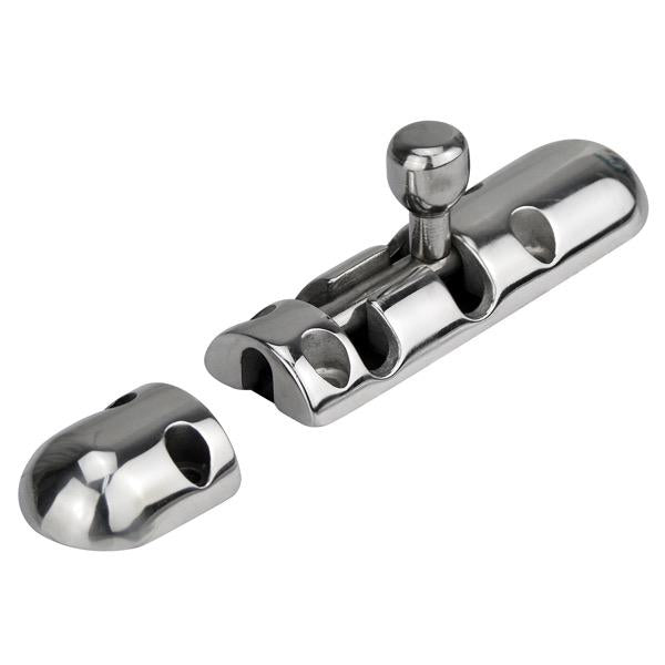 Stainless Steel Rounded Slim Barrel Bolt - Exposed Mount Holes
