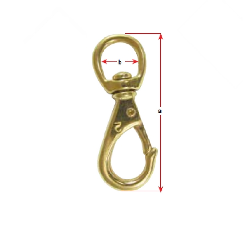 Swivel & Fixed Eye Snap Hook - Brass - Bosuns Boat