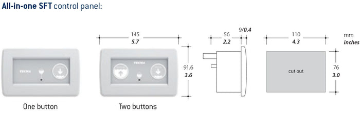Tecma Replacement Single Button Control Panel.