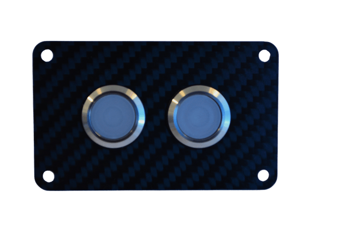Viper 2 gang carbon fibre switch panel with 20A backlit switches