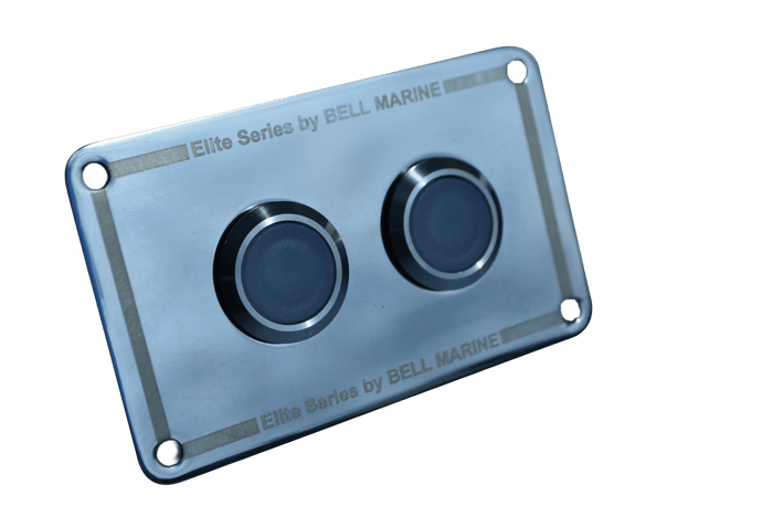 Viper 2 gang stainless steel switch panel with 20A backlit switches