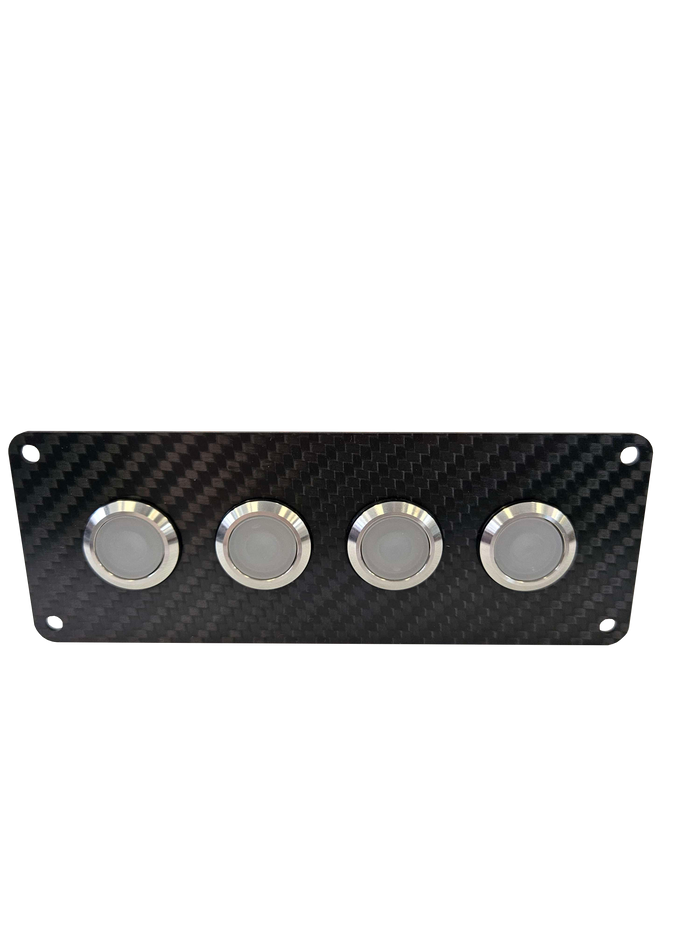 Viper 4 gang carbon fibre switch panel with 20A backlit switches