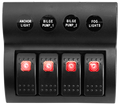 Viper 4 Gang Switch Panel With Circuit Breakers - Pre Wired - Bosuns Boat