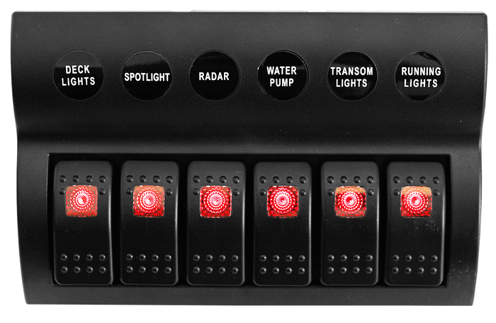 Viper 6 Gang Switch Panel with Circuit Breakers - Pre-Wired - Bosuns Boat