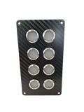 Viper 8 gang carbon fibre switch panel with 20A backlit switches - Bosuns Boat