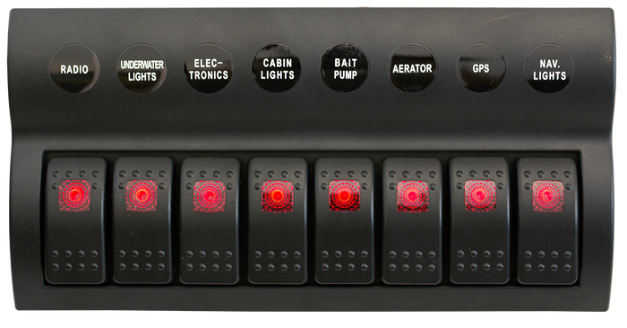Viper 8 Gang Switch Panel With Circuit Breakers - Pre Wired - Bosuns Boat