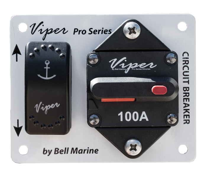 Viper Combo LED Up/Down Momentary Switch & 100A Circuit Breaker with Alloy Faceplate - Bosuns Boat