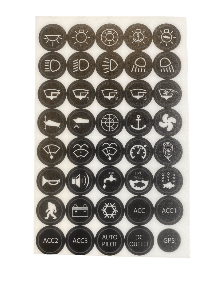 Viper Elite Series 20 amp Switch Sticker Kit - Bosuns Boat