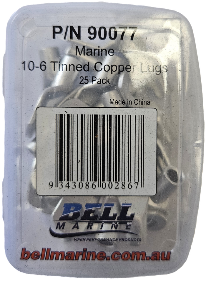 Viper Tinned Copper Lug 10-6mm - 25 Pack