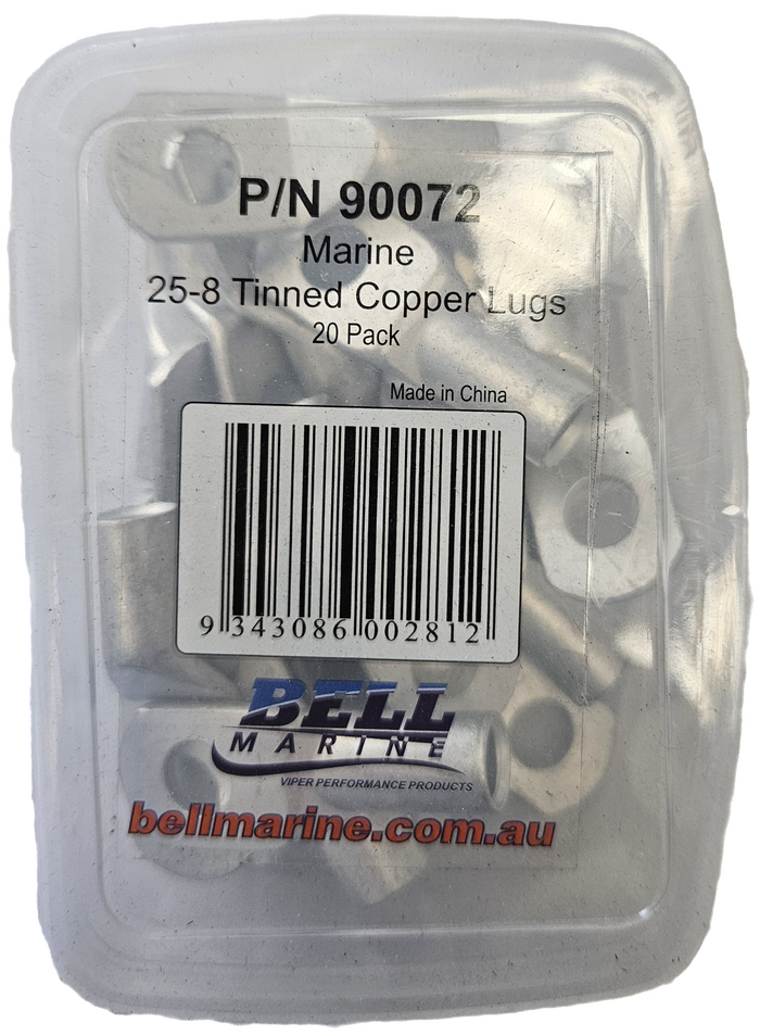 Viper Tinned Copper Lug 25-8mm - 20 Pack