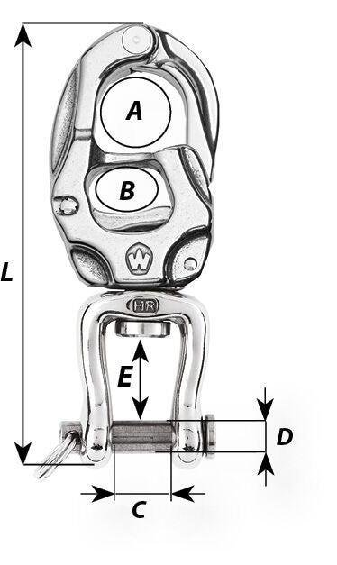 Wichard Speedlink trigger snap shackle - Swivel shackle - T2 - L: 105 mm - Bosuns Boat