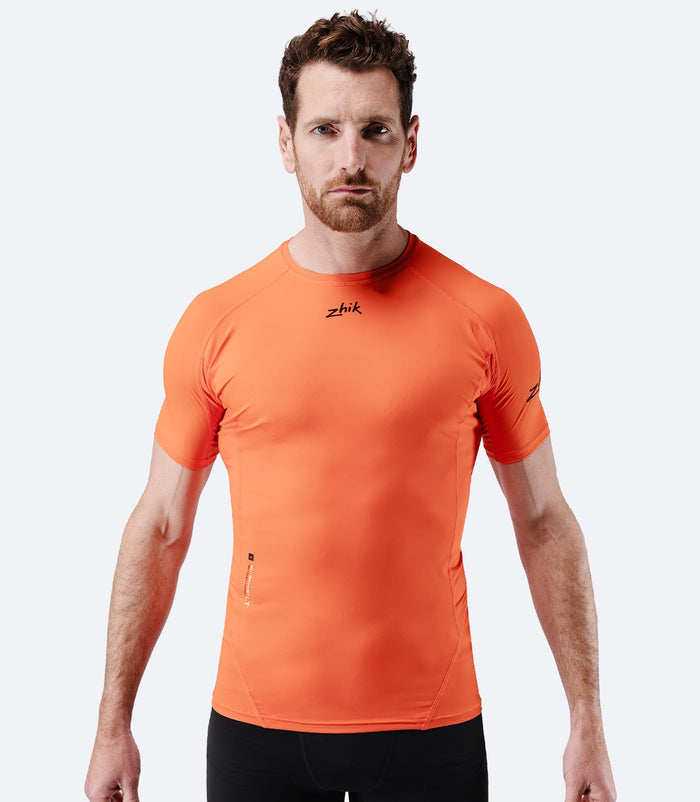 Zhik Mens Eco Spandex LT Short Sleeve Baselayer Top - Flame Red