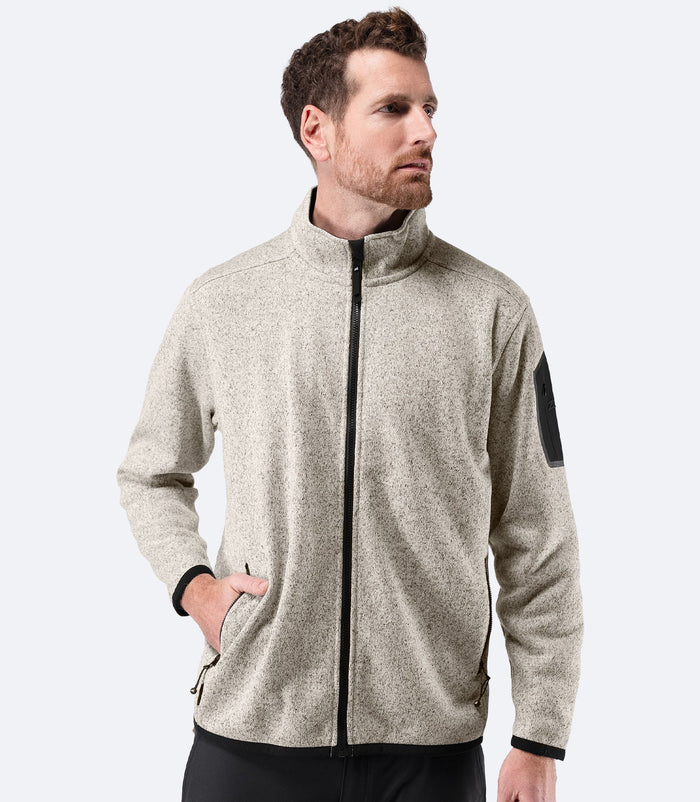 Zhik Mens Knit Fleece Jacket - Light Grey Marle