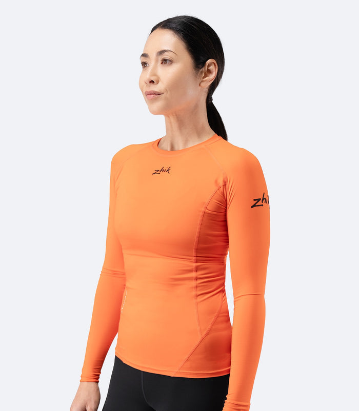 Zhik Womens Eco Spandex LT Long Sleeve Baselayer Top - Flame Red