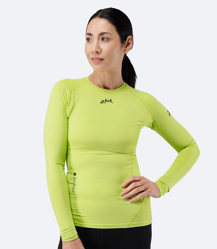 Zhik Womens Eco Spandex LT Long Sleeve Baselayer Top - Lime