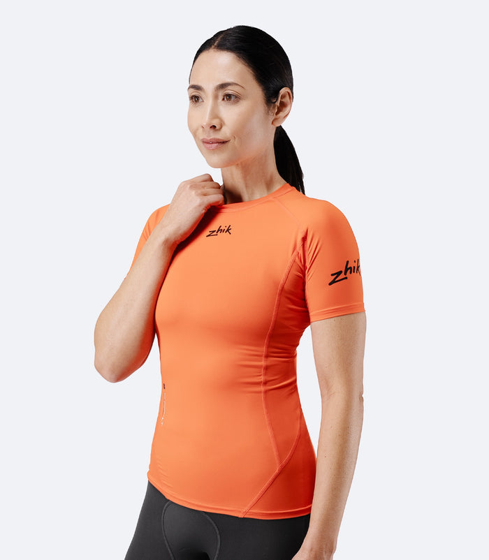 Zhik Womens Eco Spandex LT Short Sleeve Baselayer Top - Flame Red